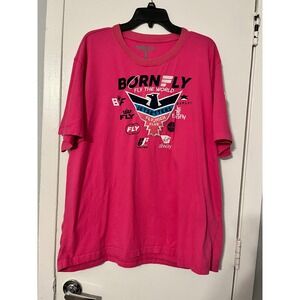 Born Fly Jetsetters Fly High Club Graphic T-Shirt Pink 3XL‎ Cotton Streetwear